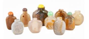 Group Chinese Agate and Hardstone Snuff Bottles