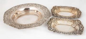 Sterling Silver Serving Bowl & Two Trays