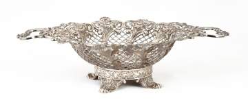 Sterling Silver Reticulated and Repoussé Basket