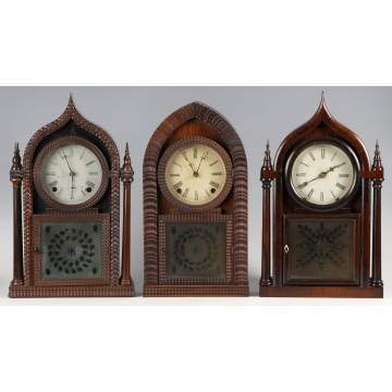 2 J.C. Brown and 1 Brewster Shelf Clocks