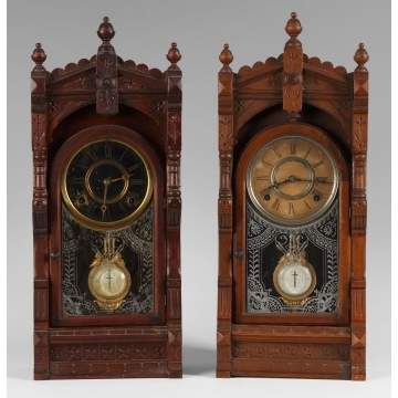 2 F. Kroeber Victorian Shelf Clocks 
