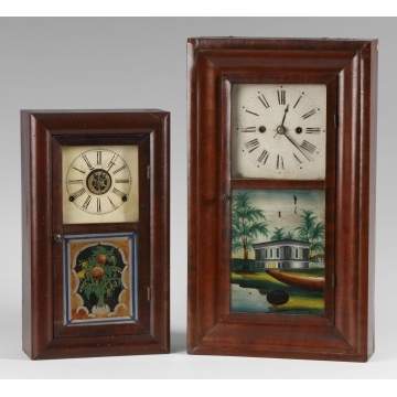 2 Miniature Ogee Shelf Clocks 