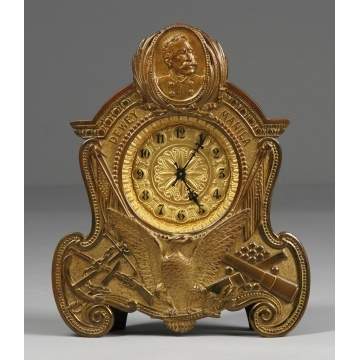 Waterbury Admiral Dewey Brass Shelf Clock