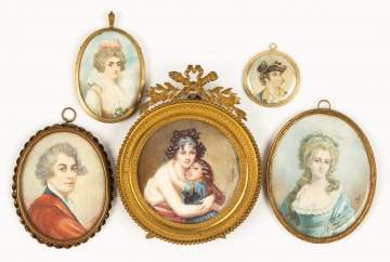 Group of Miniature Hand Painted Portraits