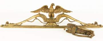 Brass Eagle Crest and Door Knocker with Eagle