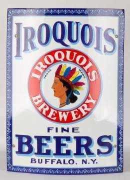 Vintage Iroquois Porcelain Brewery Sign