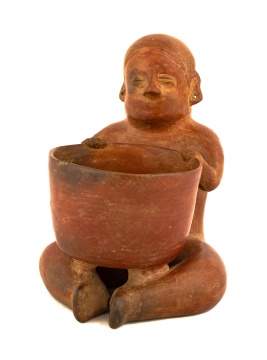 Pre Colombian Modeled Redware Effigy