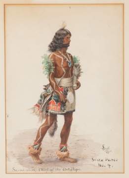 Julian Scott (American, 1846-1901) "Sa-mi-wi-ki, Chief of  the Antelope"