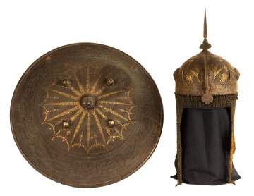 Persian Qajar Helmet and Shield