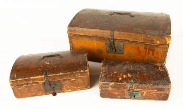 Three Early Dome Top Boxes