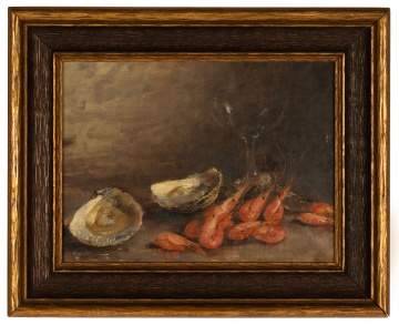 A. B. Bernard, Still Life of Oysters & Shrimp