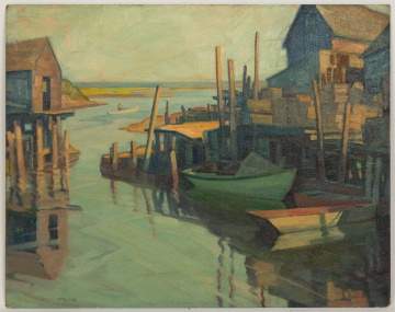Clifford Ulp (New York, 1885-1957) Harbor Scene