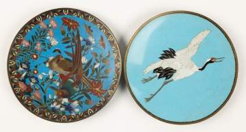 Two Asian Cloisonné Chargers