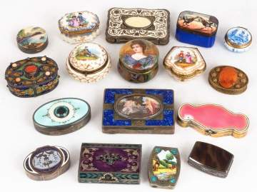 Various Enameled and Porcelain Boxes
