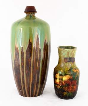 Two Hand Painted Pottery Vases