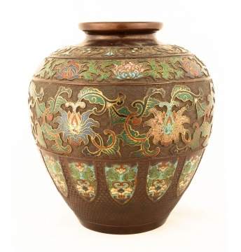 Chinese Bronze and Cloisonné Vase