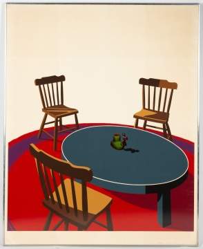 Ken Price (American, 1935-2012) Chairs, Table,  Rug, Cup from "Interior Series"
