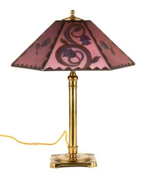 Pairpoint Art Deco Reverse Painted Table Lamp