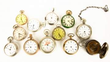 Group of Various Pocket Watches and Sun Dial