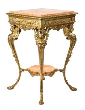 French Brass and Marble Stand