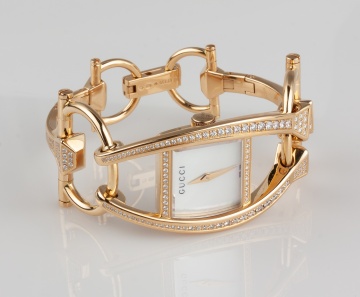 Ladies Gucci Chiodo 18K Gold & Diamond Watch