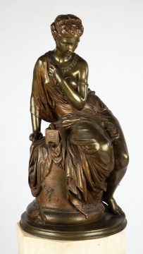 Jean Jules Salmson (French, 1823–1902) Bronze of  Pandora