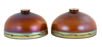 Two Nearly Identical Steuben Decorated Shades