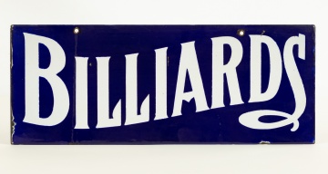 Vintage Porcelain Billiards Sign