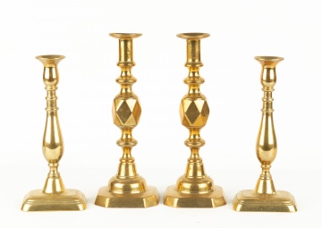 Two Pair of Brass Candlesticks