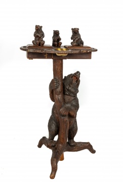 Swiss Carved Black Forest Smoking Table