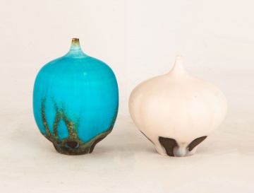 (2) Rose Cabat (American, 1914-2015) Porcelain  Feelies Cabinet Vases