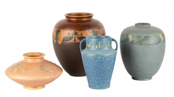 (4) Roseville Art Pottery Vases