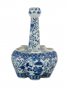 Chinese Blue & White Porcelain Tulipiere Vase