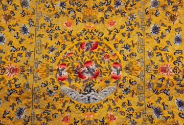 Fine Chinese Yellow Kesi Silk Panel