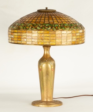 Tiffany Studios, New York Swirling Leaf Table Lamp