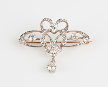 Attributed to Tiffany & Co. Belle Époque Platinum & Diamond Pin