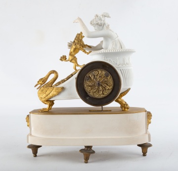 French Sévres Gilt Bronze and Bisque Clock