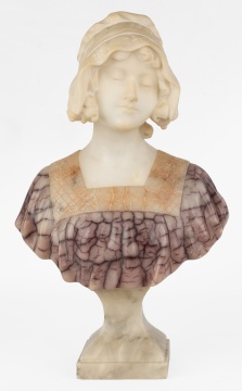 Gustave van Vaerenbergh (Belgian, 1873-1927) Alabaster & Marble Sculpture