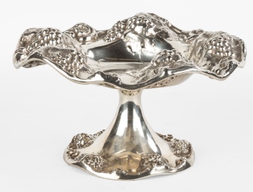 Repoussé Sterling Silver Compote with Grapes