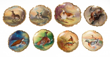 (8) Limoges Hand Painted Porcelain Plates with Birds