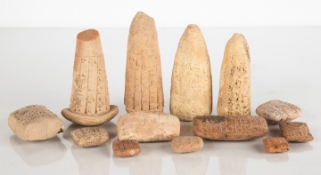 Group of Cuneiform Tablets & Votive Cones