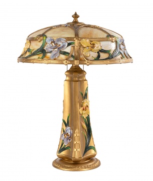 Art Nouveau Iris Panel Lamp