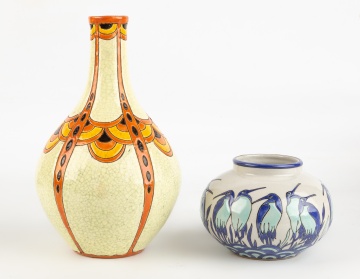 (4) Longwy for Atelier Primavera Faience Vases