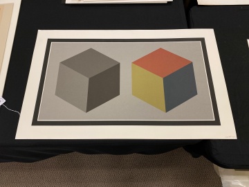 Sol Lewitt (American, 1928-2007) "Double Cubes in Grays"