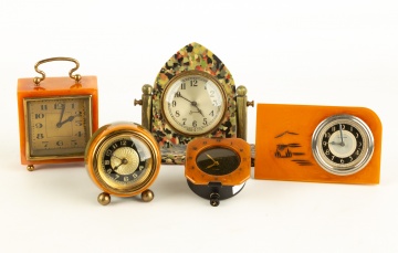 Group of Bakelite Desk Clocks