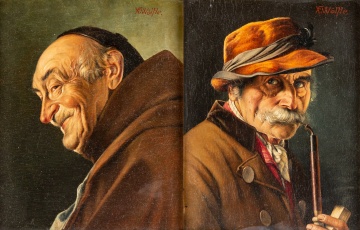 Pair of Franz Xavier Wolfle (German, 1887-1972) Paintings