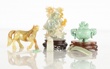 Chinese Jade, Hardstone & Turquoise Objects