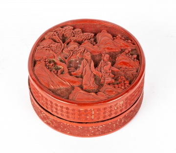Chinese Cinnabar Lacquered Covered Box