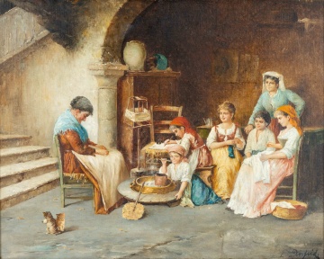 E. Dupris, 19th Century, Interior Scene