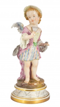 Meissen Figurine of a Cherub with Fan
